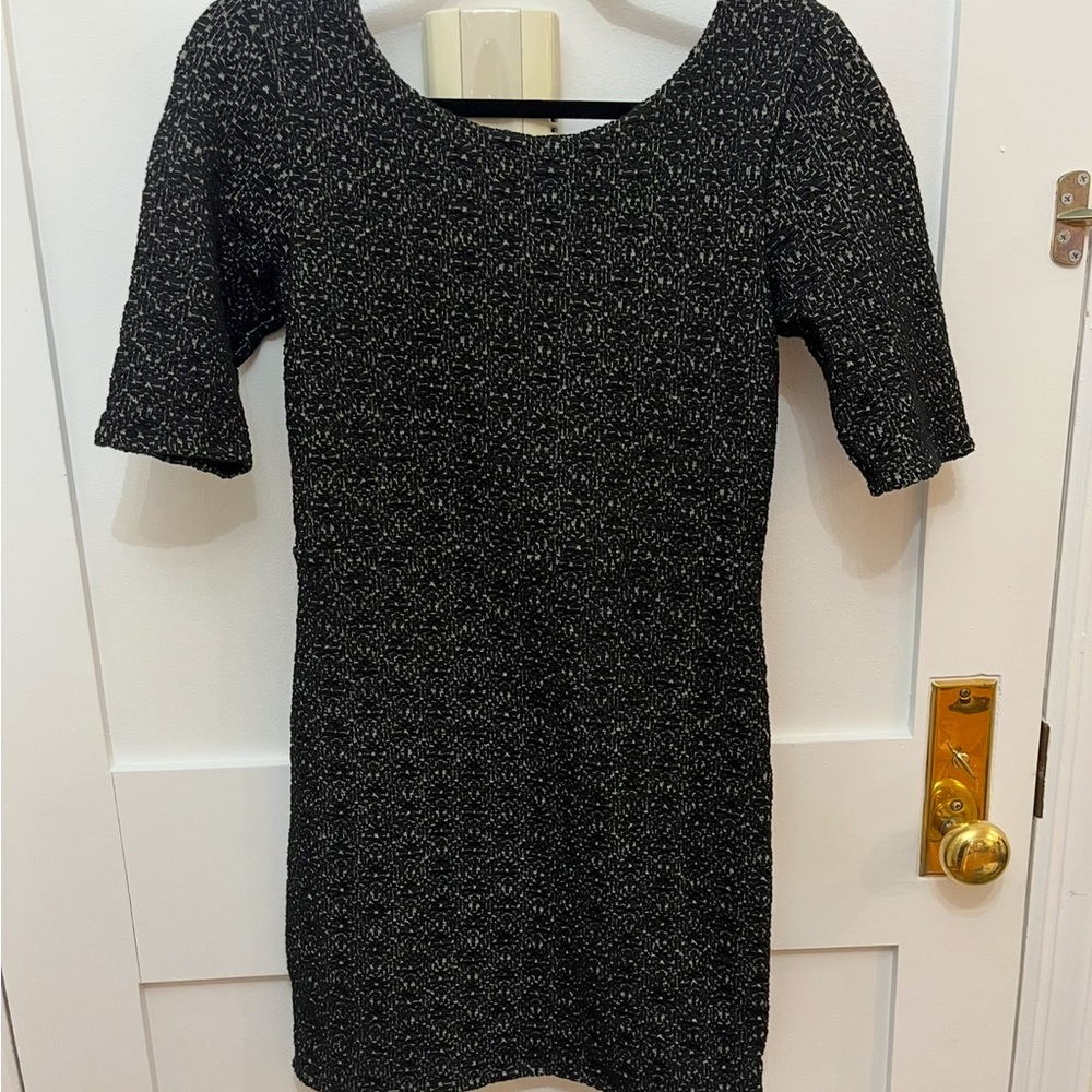 Free People Textured Black and White Mini Dress